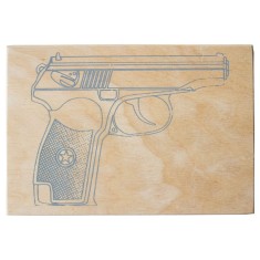 Фанера з контуром для випалювання ;Пістолет;