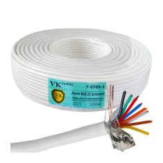 Кабель сигнальный VKcable 8 жил (7х0.22мм) в экране, CCA, 100м, белый Кабель сигнальный VKcable 8 жил (7х0.22мм) в экране, CCA, 100м, белый