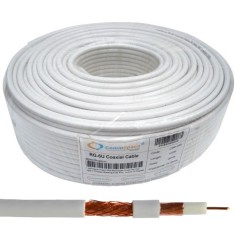 Кабель коаксиальный RG-6/48CU (1,02CU+CCA-foil+48x0,12CU), одножильный, диам-6.8мм, белый, 100м