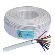Кабель сигнальный VKcable 12 жил (7х0.22мм) в экране, CCA, 100м, белый Кабель сигнальный VKcable 12 жил (7х0.22мм) в экране, CCA, 100м, белый