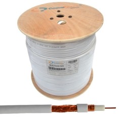 Кабель коаксиальный RG-6/48CU+CU-foil (CCF650BV) CommSpace, одножильный, диам-6.8мм, белый, на катушке, 305м