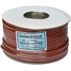 Кабель микрофонный 2 жилы (диам.6,0мм), CU, 100м, коричневый, круглый, на катушке