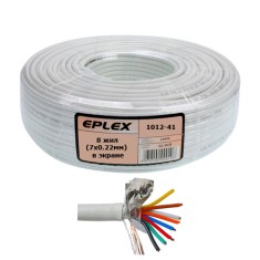 Кабель сигнальный EPLEX 8 жил (7х0.22мм) в экране, CCA, 100м, белый Кабель сигнальный EPLEX 8 жил (7х0.22мм) в экране, CCA, 100м, белый