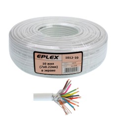 Кабель сигнальный EPLEX 10 жил (7х0.22мм) в экране, CU, 100м, белый Кабель сигнальный EPLEX 10 жил (7х0.22мм) в экране, CU, 100м, белый