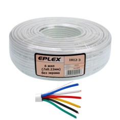 Кабель сигнальный EPLEX 6 жил (7х0.22мм) без экрана, CU, 100м, белый Кабель сигнальный EPLEX 6 жил (7х0.22мм) без экрана, CU, 100м, белый