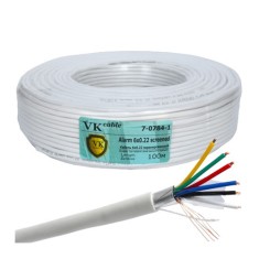 Кабель сигнальный VKcable 6 жил (7х0.22мм) в экране, CCA, 100м, белый Кабель сигнальный VKcable 6 жил (7х0.22мм) в экране, CCA, 100м, белый