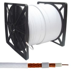 Кабель коаксіальний RG-6/96CU+CU-foil (CCF690BV) CommSpace, одножильний, діам-6.8мм, білий, на котушці, 305м Кабель коаксіальний RG-6/96CU+CU-foil (CCF690BV) CommSpace, одножильний, діам-6.8мм, білий, на котушці, 305м