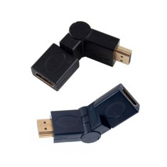 Перехідник Comp штекер HDMI - гніздо HDMI, поворотний, gold (CP55552) Перехідник Comp штекер HDMI - гніздо HDMI, поворотний, gold (CP55552)