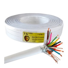 Кабель сигнальный VKcable 10 жил (7х0.22мм) в экране, CCA, 100м, белый Кабель сигнальный VKcable 10 жил (7х0.22мм) в экране, CCA, 100м, белый