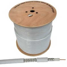 Кабель коаксиальный RG-6 (96%) TY6063 Trilogy, одножильный, диам-7.1мм, белый, на катушке, 305м