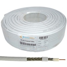 Кабель коаксиальный RG-6/80 (F660BV) CommSpace, одножильный, диам-6.8мм, белый, 100м