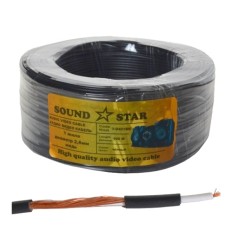 Кабель низькочастотний 1 жила в екрані (діам.2,6мм), CU, 100м, чорний, круглий Кабель низькочастотний 1 жила в екрані (діам.2,6мм), CU, 100м, чорний, круглий