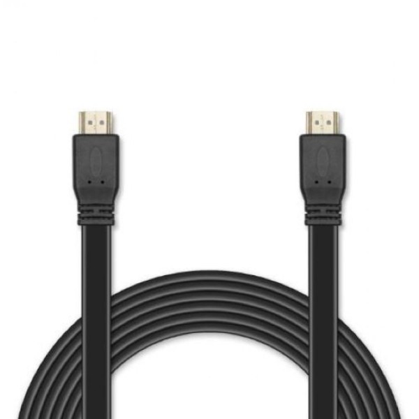 Шнур E-Cable HDMI - HDMI, 0.5м, v1.4, 3D, Hi-Speed, flat-series, black (EC55513)