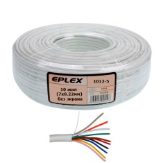 Кабель сигнальный EPLEX 10 жил (7х0.22мм) без экрана, CU, 100м, белый Кабель сигнальный EPLEX 10 жил (7х0.22мм) без экрана, CU, 100м, белый