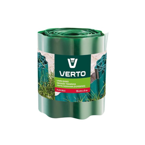 Лента газонная Verto 15см x 9м, зеленая (15G511)