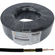 Кабель коаксиальный RG-58C/U (19x0,18CU/120х0,12TCU) CommSpace, многожильный, диам-5.0мм, черный, 100м