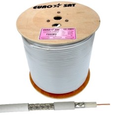 Кабель коаксиальный RG-6 (F660BV) EuroSat, одножильный, диам-6.9мм, белый, на катушке, 305м