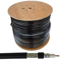 Кабель коаксиальный RG-11 (F1160BV) EuroSat, одножильный, диам-10.2мм, черный, на катушке, 305м