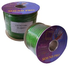 Кабель микрофонный 1 жила (диам.5,8мм), CU, 100м, прозрачно-зеленый, круглый, на катушке