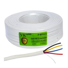Кабель сигнальный VKcable 4 жилы (7х0.22мм) без экрана, CCA, 100м, белый Кабель сигнальный VKcable 4 жилы (7х0.22мм) без экрана, CCA, 100м, белый