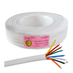 Кабель сигнальный VKcable 8 жил (7х0.22мм) без экрана, CU, 100м, белый Кабель сигнальный VKcable 8 жил (7х0.22мм) без экрана, CU, 100м, белый