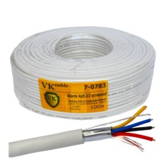 Кабель сигнальный VKcable 4 жилы (7х0.22мм) в экране, CU, 100м, белый Кабель сигнальный VKcable 4 жилы (7х0.22мм) в экране, CU, 100м, белый