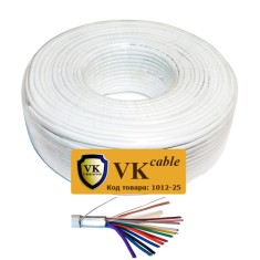 Кабель сигнальный VKcable 12 жил (7х0.22мм) в экране, CU, 100м, белый Кабель сигнальный VKcable 12 жил (7х0.22мм) в экране, CU, 100м, белый