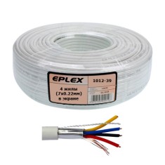 Кабель сигнальный EPLEX 4 жилы (7х0.22мм) в экране, CCA, 100м, белый Кабель сигнальный EPLEX 4 жилы (7х0.22мм) в экране, CCA, 100м, белый