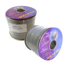 Кабель акустический плоский (2х1.0мм.кв), CU, 100м, серый, на катушке