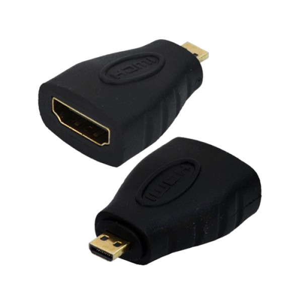 Переходник Mimax штекер micro HDMI - гнездо HDMI, gold (MX555514)