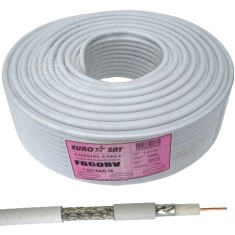 Кабель коаксиальный RG-6 (F660BV) EuroSat, одножильный, диам-6.9мм, белый, 100м