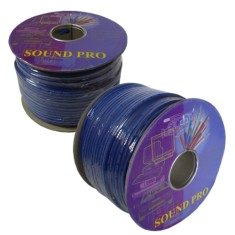 Кабель микрофонный 2 жилы (диам.5,5мм), CU, 100м, синий, круглый, на катушке