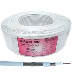 Кабель коаксиальный 3C-2V (0,5CCS+3,1PE+AL+32/0,12AL-MG), одножильный, диам-4.8мм, белый, 100м