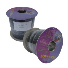 Кабель низькочастотний 4 жили в екрані (діам.2,8x11,2мм), CU, 100м, чорний, плоский, на котушці TW Кабель низькочастотний 4 жили в екрані (діам.2,8x11,2мм), CU, 100м, чорний, плоский, на котушці TW