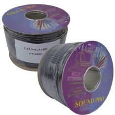 Кабель микрофонный 1 жила (диам.4,5мм), CU, 100м, черный, круглый, на катушке