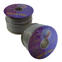 Кабель микрофонный 2 жилы (диам.5,5мм), CU, 100м, серый, круглый, на катушке