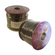 Кабель низькочастотний 2 жили в екрані (діам.2,8x5,6мм), CU, 100м, чорний, плоский, на котушці Кабель низькочастотний 2 жили в екрані (діам.2,8x5,6мм), CU, 100м, чорний, плоский, на котушці