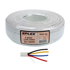 Кабель сигнальный EPLEX 4 жилы (7х0.22мм) без экрана, CCA, 100м, белый Кабель сигнальный EPLEX 4 жилы (7х0.22мм) без экрана, CCA, 100м, белый