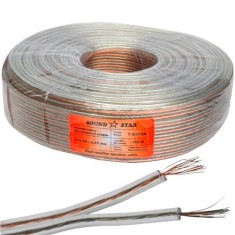 Кабель акустический 2х105.16мм (2.1мм.кв), CCA, 100м, прозрачный