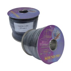 Кабель низькочастотний 3 жили в екрані (діам.3,6x10,8мм), CU, 100м, чорний, плоский, на котушці Кабель низькочастотний 3 жили в екрані (діам.3,6x10,8мм), CU, 100м, чорний, плоский, на котушці