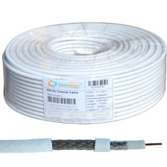 Кабель коаксиальный RG-6/120 (F690BV) CommSpace, одножильный, диам-6.8мм, белый, 100м