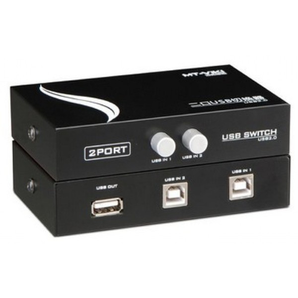 З'єднувач USB (switch) на 2 гн.USB (B) Mt-Viki MT-1A2B-CF