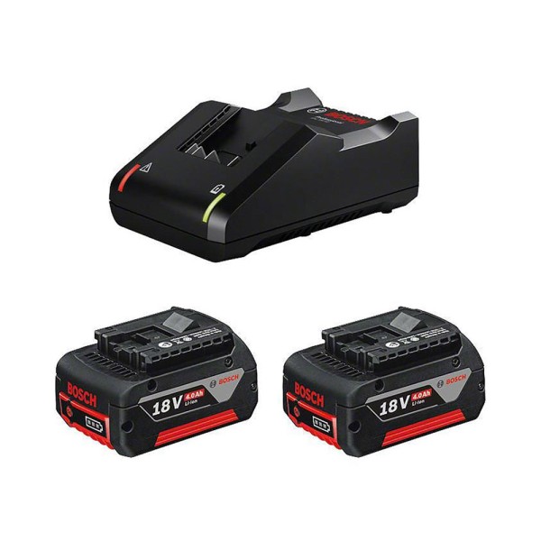 Аккумуляторные батареи с ЗУ Bosch, комплект 2 шт, GBA 18Вх4.0A*ч + GAL 18V-40