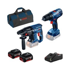 Набор инструмента BOSCH Professional перфоратор GBH 180-LI + дрель-шуруповерт GSR 180-LI в сумке с 2 акб GBA 18V 4.0Ah и з/п GAL 18V-40 Набор инструмента BOSCH Professional перфоратор GBH 180-LI + дрель-шуруповерт GSR 180-LI в сумке с 2 акб GBA 18V 4.0Ah и з/п GAL 18V-40
