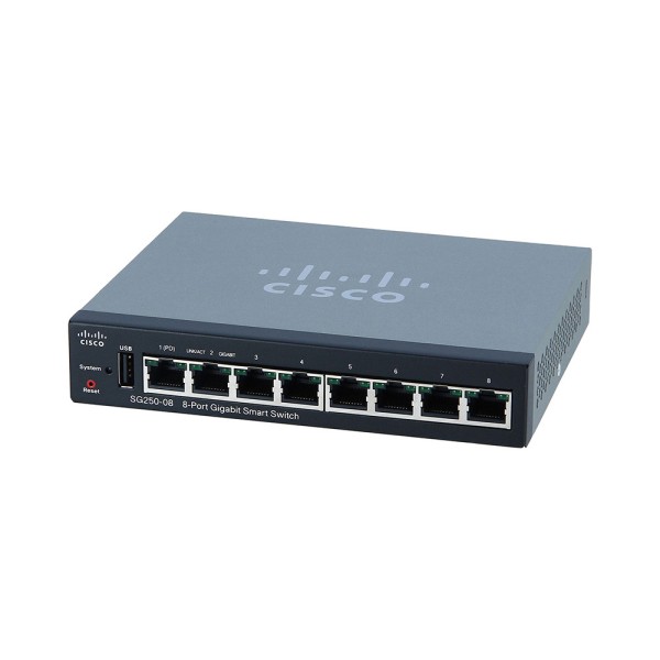 Комутатор Cisco (SG250-08-K9-EU)