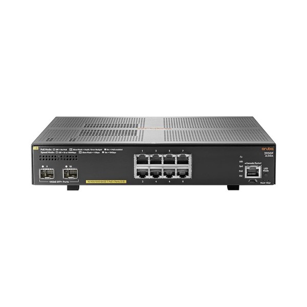 Коммутатор HPE Aruba 2930F JL258A 8G PoE+ 2SFP+ 