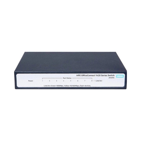 Комутатор HPE 1420 JH329A 8G Switch Unmanaged 8xGE ports L2