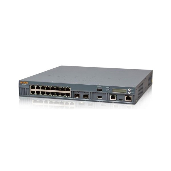 Контролер HPE Aruba 7010 7010-RW 12xGE-T PoE+ 4xGE-T 2xGE-SFP ports 32AP 2K clients. Int. AC pow.sup.