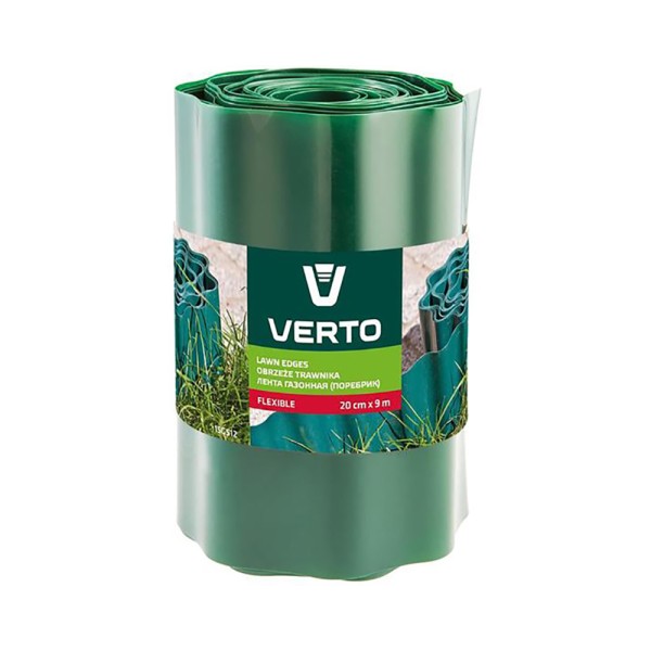 Лента газонная Verto 20см x 9м, зеленая (15G512)