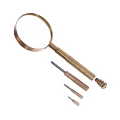Ручная лупа Magnifier MG18151, увел.- 2.5Х, диам.- 100мм с набором отверток в ручке Ручная лупа Magnifier MG18151, увел.- 2.5Х, диам.- 100мм с набором отверток в ручке